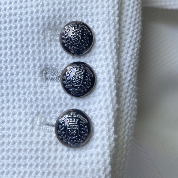 1 BUTTON RARE ZARA WHITE WAFFLE KNIT BLAZER ASO KATE MIDDLETON SZ Lg 6-8 US MEX - Picture 5 of 7